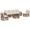 vidaXL Conjunto de Sof&aacute; de Jardim 7 unid. Bege e Branco Creme vime PE
