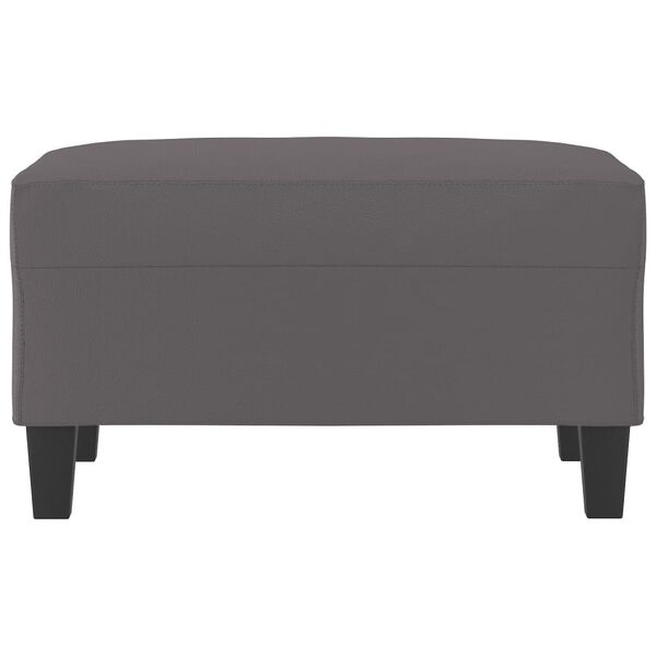 vidaXL Apoio de p&eacute;s 70x55x41 cm couro artificial cinza