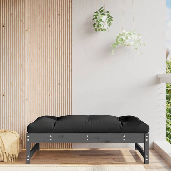 vidaXL Apoio de pés para jardim 120x80 cm pinho maciço cinzento
