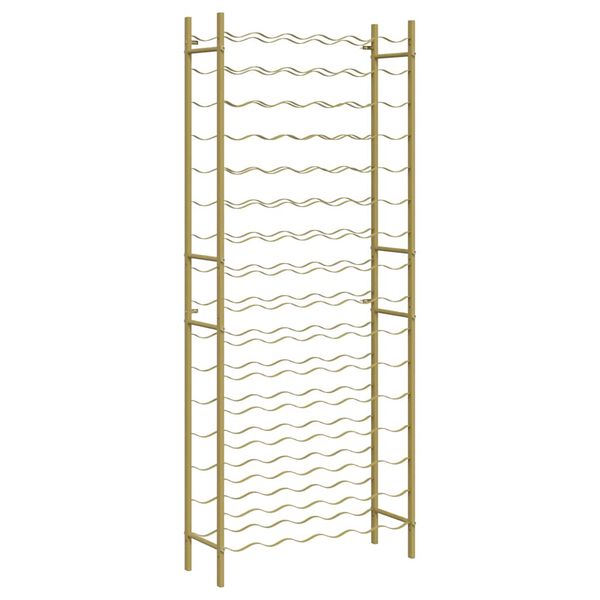 vidaXL Garrafeira para 96 garrafas metal dourado