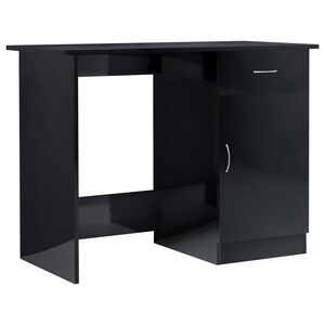 vidaXL Secret&aacute;ria 100x50x76 cm contraplacado preto brilhante