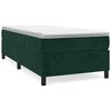 vidaXL Cama com molas/colch&atilde;o 100x200 cm veludo verde-escuro