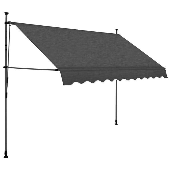 vidaXL Toldo retrátil manual com LED 300 cm antracite