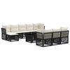 vidaXL Conjunto de Sof&aacute; de Jardim 11 unid. Preto vime PE
