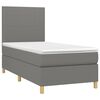 vidaXL Cama box spring c/ colch&atilde;o e LED 90x200 cm tecido cinza-escuro