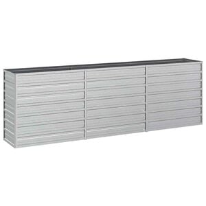 vidaXL Canteiro elevado de jardim 240x40x77cm a&ccedil;o galvanizado prateado
