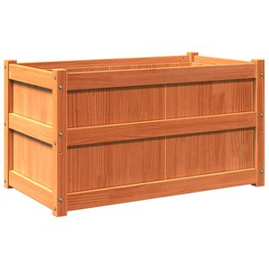 vidaXL Vaso/floreira de jardim 90x50x50 cm pinho maci&ccedil;o castanho cera