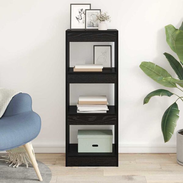 vidaXL Gabinete de Livros Carvalho preto 40 x 30 x 103 cm