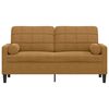 vidaXL Sof&aacute; 2 lugares c/ almofadas decorativas 140 cm veludo castanho