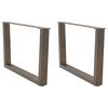 vidaXL P&eacute;s para mesa de centro em formato de V, 2 pe&ccedil;as, a&ccedil;o natural, 70x(42-43,3) cm, a&ccedil;o