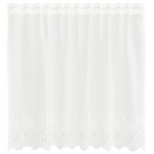 vidaXL Cortina de Renda Branco 80 x 150 cm Poli&eacute;ster