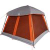 vidaXL Tenda familiar estilo cabana 6 pessoas imperm. cinza/laranja