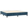 vidaXL Cama com molas/colch&atilde;o 90x190 cm veludo azul-escuro