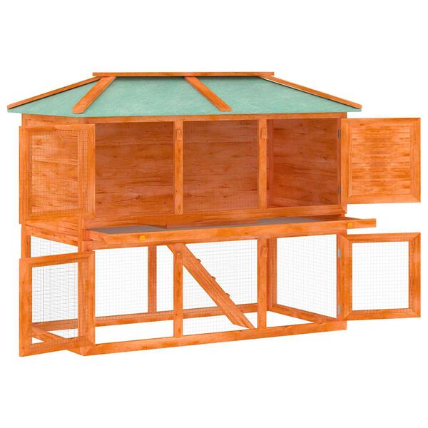 vidaXL Gaiola para coelho c/ dois pisos madeira