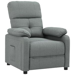 vidaXL Poltrona reclin&aacute;vel tecido cinzento-escuro
