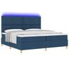vidaXL Cama Box Spring LED com colch&atilde;o Azul 200 x 200 cm tecido