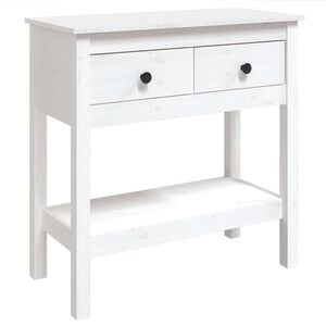 vidaXL Mesa consola 75x35x75 cm pinho maci&ccedil;o branco