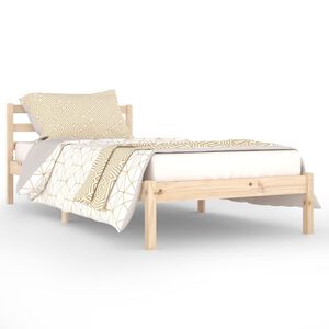 vidaXL Estrutura de cama 90 x 200 cm madeira de pinho maci&ccedil;a