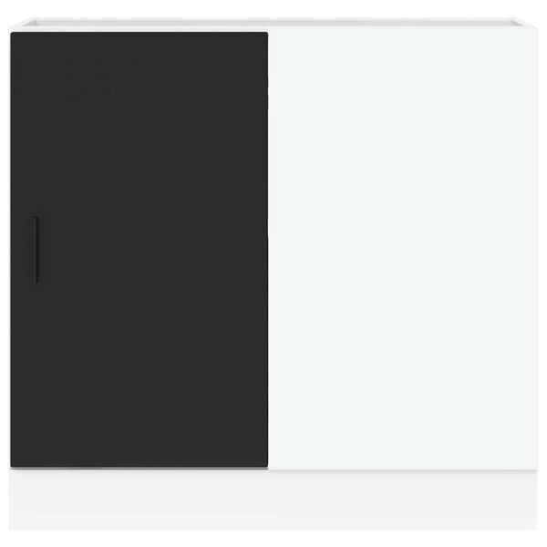 vidaXL Armário base para pia “Lyon” derivados de madeira preto