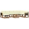 vidaXL Conjunto de Sof&aacute;s para Exterior 9 pcs Natural e Creme