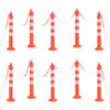 vidaXL Postes amarra&ccedil;&atilde;o p/ controlo tr&acirc;nsito + corrente 10 pcs PE 75cm