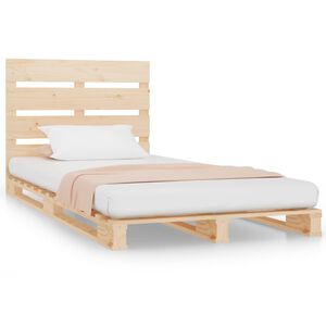 vidaXL Estrutura de cama de solteiro 90x190 cm madeira de pinho maci&ccedil;a