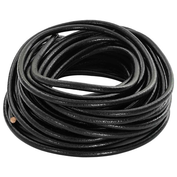 vidaXL Corda de Couro Preto &Oslash;5 mm x 5 m Couro