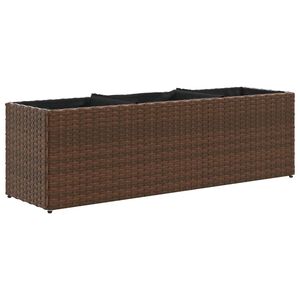 vidaXL Canteiro jardim com 3 vasos 105x30x32 cm vime PE castanho