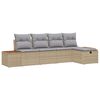vidaXL Conjunto de Sof&aacute; de Jardim 6 unid. Bege vime PE
