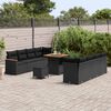 vidaXL Conjunto de Sof&aacute; de Jardim com almofada 12 pcs Preto vime PE