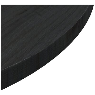 vidaXL Tampo de mesa pinho maciço Ø60x2,5 cm preto