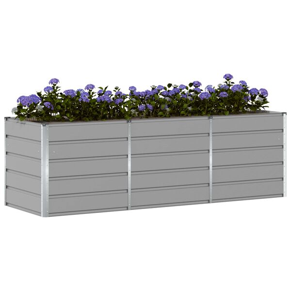 vidaXL Floreira Cinzento-claro 240 x 80 x 75 cm A&ccedil;o
