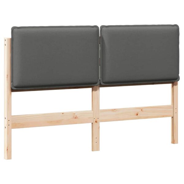 vidaXL Cabeceira estofada com cabeceira Cinza Natural e Claro 150 cm