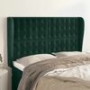 vidaXL Cabeceira cama c/ abas veludo 147x23x118/128 cm verde-escuro