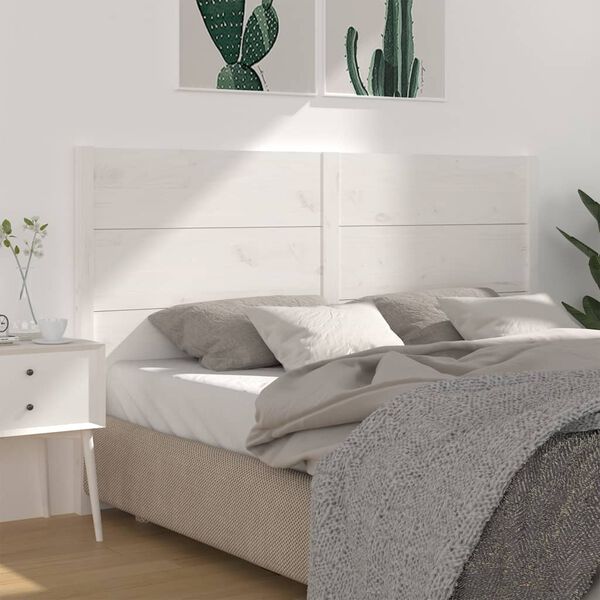 vidaXL Cabeceira de cama 186x4x100 cm pinho maci&ccedil;o branco