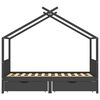 vidaXL Cama p/ crian&ccedil;as c/ gavetas 90x200 cm pinho maci&ccedil;o cinza-escuro