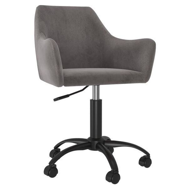 vidaXL Cadeira de jantar girat&oacute;ria veludo cinzento-escuro