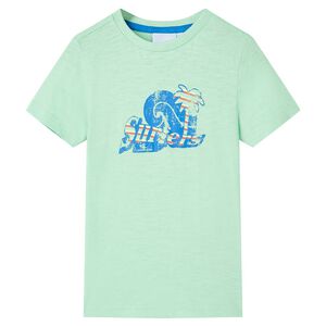 vidaXL T-shirt de crian&ccedil;a verde-claro 128