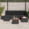 vidaXL Conjunto de Sof&aacute; de Jardim 7 pcs Preto Rattan de Polipropileno