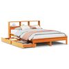 vidaXL Cama c/ estante sem colch&atilde;o 120x190cm pinho maci&ccedil;o castanho-mel
