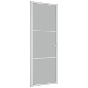 vidaXL Porta de interior 76x201,5 cm vidro fosco e alum&iacute;nio branco
