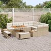vidaXL Conjunto de Sof&aacute; de Jardim com almofada Bege Rattan Sint&eacute;tico