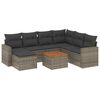 vidaXL 8 pcs conjunto sof&aacute;s de jardim c/ almofad&otilde;es vime PE cinzento