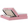 vidaXL Cama com arruma&ccedil;&atilde;o e colch&atilde;o Rosa 200 x 200 cm Veludo