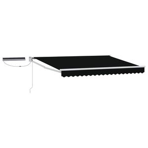 vidaXL Toldo Retr&aacute;til El&eacute;trico Preto e Branco 3 x 2,5 m
