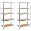 vidaXL Estantes de prateleiras 2 pcs prateado