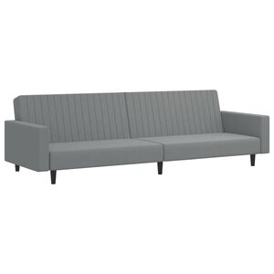 vidaXL Sof&aacute;-cama de 2 lugares veludo cinzento-claro