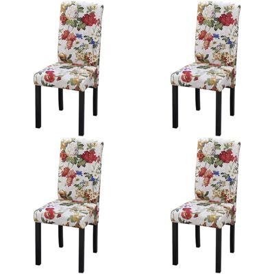 242399 vidaXL Dining Chairs 4 pcs Multicolour Fabric