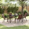 vidaXL Conjunto de Jantar para Jardim 5 pcs Marrom e Preto