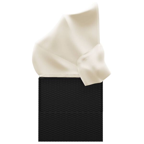 vidaXL Sof&aacute; lounge de exterior c/ toldo e almofad&otilde;es vime PE preto